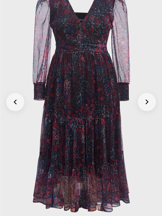 Curveins Dresses & Skirts - Women's Long Sleeve Maxi Dress in Dark Floral